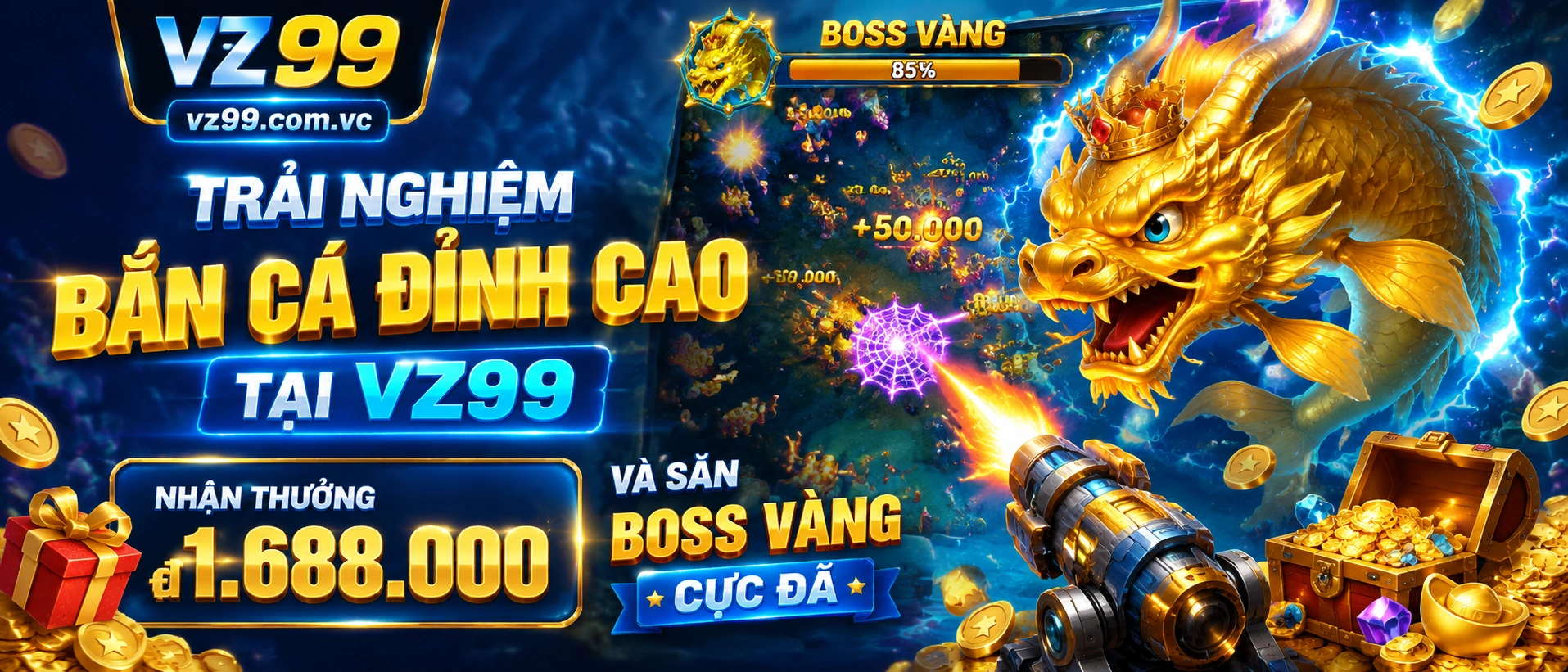 Bắn Cá Rồng Biển với rồng biển và boss lớn