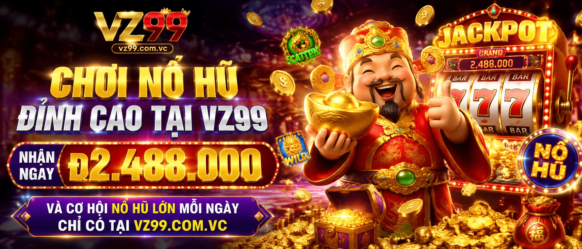 Khu Nổ Hũ VZ99 hiển thị RTP và khuyến mãi rõ ràng