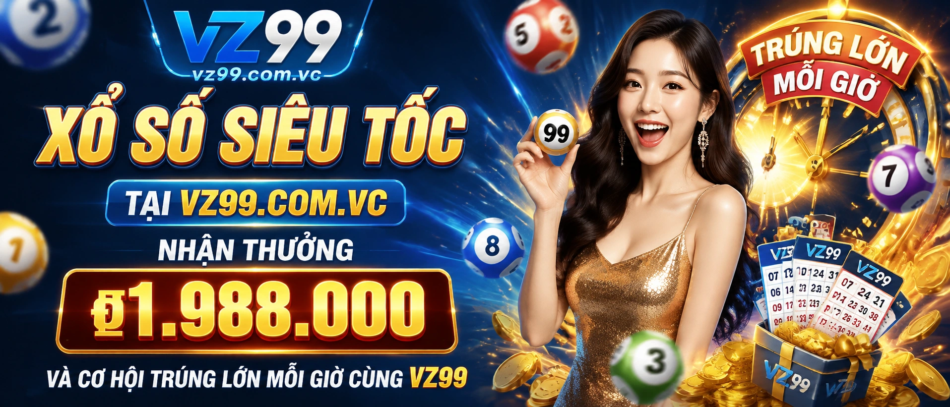 Giao diện mobile của trang xổ số VZ99 với kết quả và nút tra cứu